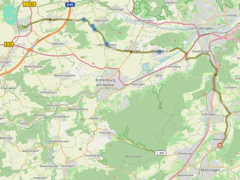 Routenansicht Routenansicht